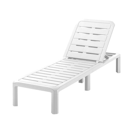 Cama Asoleadora Rimax Barú Blanco 57.5x29cm con Espaldar - SILLAS DE EXTERIOR | Bylmo