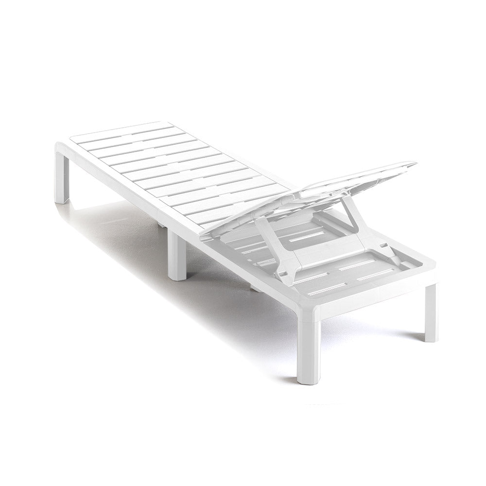 Cama Asoleadora Rimax Barú Blanco 57.5x29cm con Espaldar - SILLAS DE EXTERIOR | Bylmo