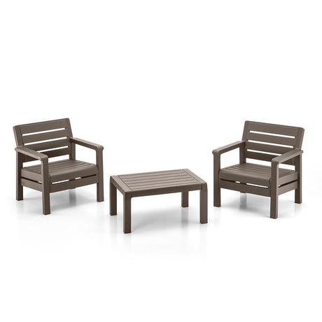 Combo Balcón Rimax Sillones con Mesa de Centro Moca 74.6x74.6cm con Apoya Brazos y con Espaldar - SILLAS DE EXTERIOR | Bylmo