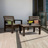 Combo Balcón Rimax Sillones con Mesa de Centro Wengue 74.6x74.6cm con Apoya Brazos y con Espaldar - SILLAS DE EXTERIOR | Bylmo