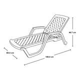 Cama Asoleadora Rimax Arrecife Blanco 69x46.7cm con Apoya Brazos y con Espaldar - SILLAS DE EXTERIOR | Bylmo