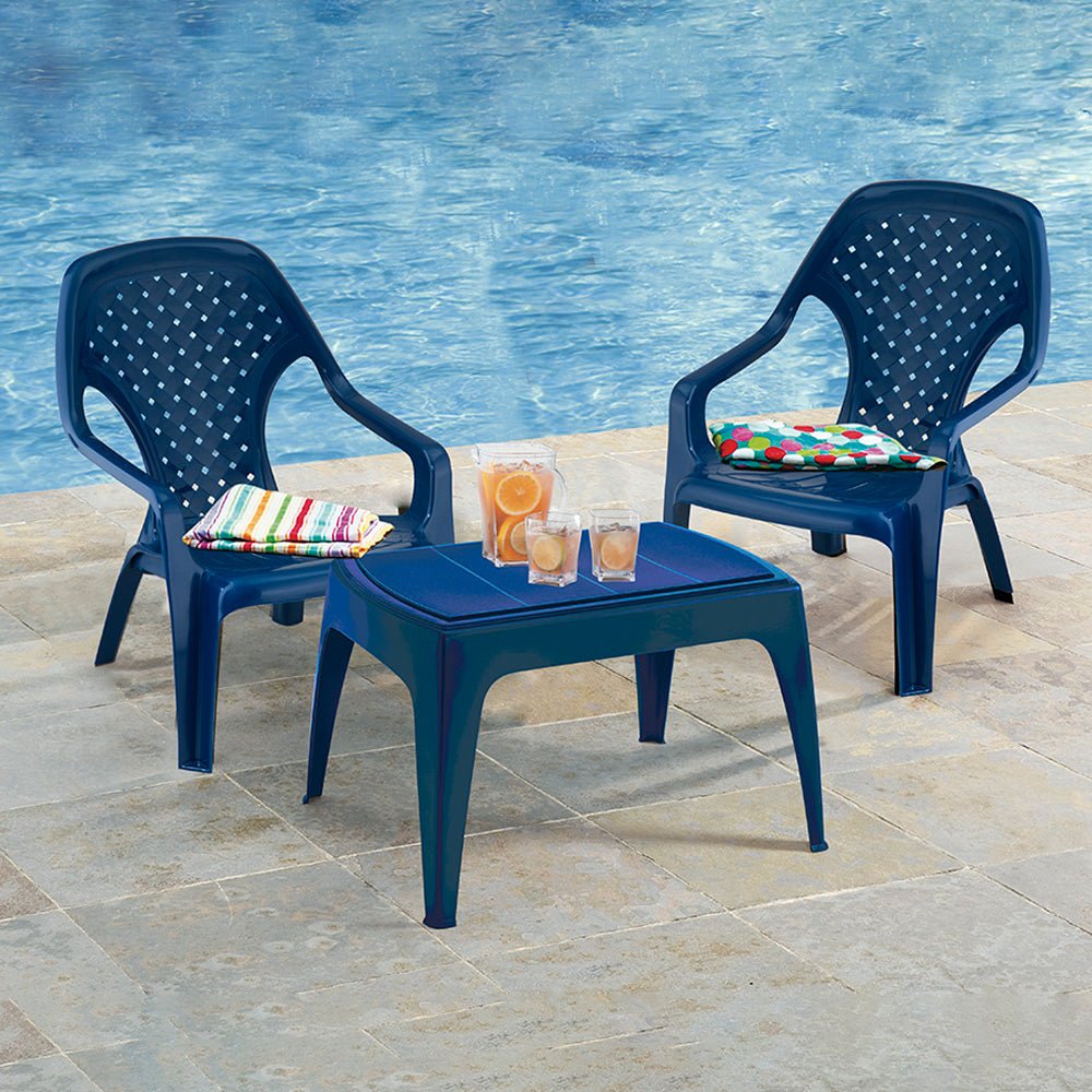 Silla Playera Rimax Azul Navy 60.1x74.8cm con Apoya Brazos y con Espaldar - SILLAS DE EXTERIOR | Bylmo