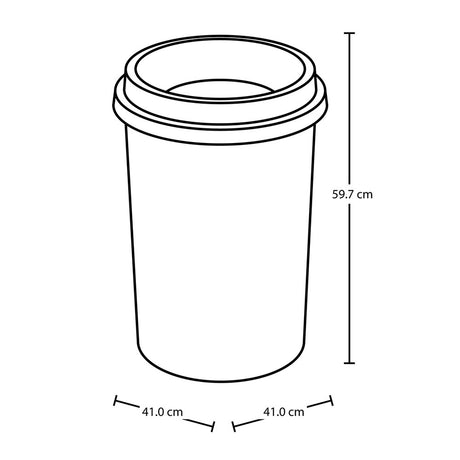 Papelera Rimax Negro 41x59.7cm de 50 Litros para Papeles sin Tapa - BASUREROS Y PAPELERAS | Bylmo