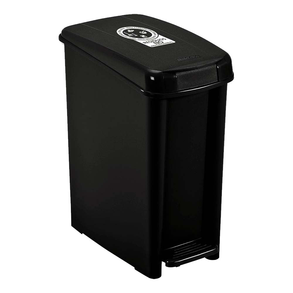 Basurero Rimax Negro 30x37.5cm de 10 Litros para No Aprovechables con Tapa De Pedal - BASUREROS Y PAPELERAS | Bylmo