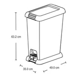 Basurero Rimax Blanco 46.5x58.5cm de 35 Litros para Aprovechables con Tapa De Pedal - BASUREROS Y PAPELERAS | Bylmo
