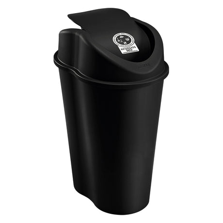 Papelera Rimax Style Negro 48.9x69.3cm de 50 Litros para No Aprovechables con Tapa Basculante - BASUREROS Y PAPELERAS | Bylmo