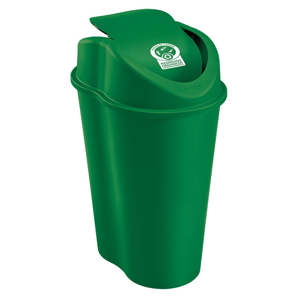 Papelera Rimax Evo Verde 48.9x69.3cm de 50 Litros para Organicos con Tapa Basculante - BASUREROS Y PAPELERAS | Bylmo