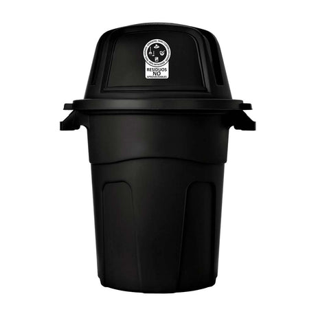 Basurero Rimax Negro 67x89.8cm de 100 Litros para No Aprovechables con Tapa Abatible - BASUREROS Y PAPELERAS | Bylmo