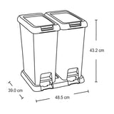 Basurero Rimax Verde y Negro 48.5x43.2cm de 40 Litros para Multiusos con Tapa De Pedal - BASUREROS Y PAPELERAS | Bylmo