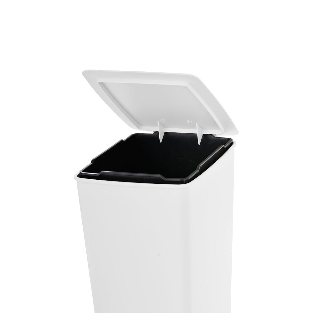 Basurero Rimax Slim Blanco 28x35cm de 8 Litros para Multiusos con Tapa De Pedal - BASUREROS Y PAPELERAS | Bylmo