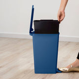 Basurero Rimax Slim Azul Petróleo 28x35cm de 8 Litros para Multiusos con Tapa De Pedal - BASUREROS Y PAPELERAS | Bylmo