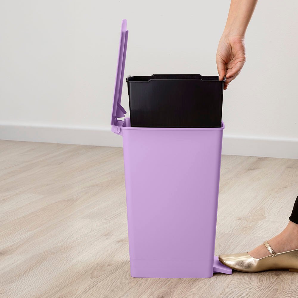 Basurero Rimax Slim Lavanda 28x35cm de 8 Litros para Multiusos con Tapa De Pedal - BASUREROS Y PAPELERAS | Bylmo