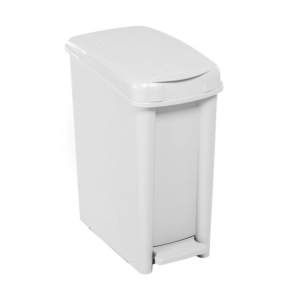 Basurero Rimax Blanco 30x37.5cm de 10 Litros para Multiusos con Tapa De Pedal - BASUREROS Y PAPELERAS | Bylmo