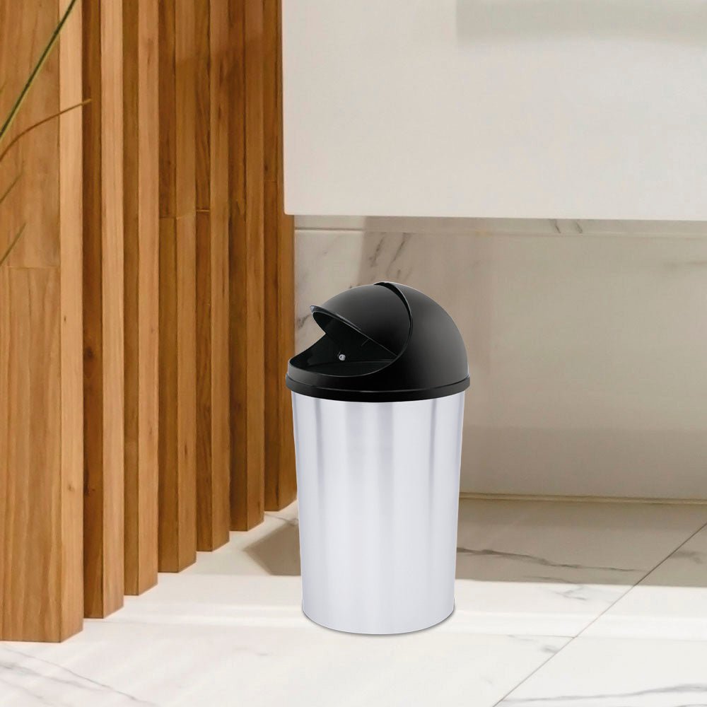 Papelera Rimax Negro 19.5x36cm de 5 Litros para Papeles con Tapa Basculante - BASUREROS Y PAPELERAS | Bylmo