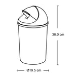 Papelera Rimax Negro 19.5x36cm de 5 Litros para Papeles con Tapa Basculante - BASUREROS Y PAPELERAS | Bylmo