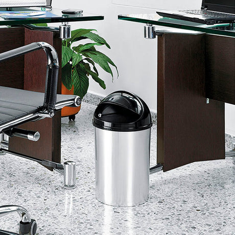 Papelera Rimax Style Negro 23x42.7cm de 10 Litros para Papeles con Tapa Basculante - BASUREROS Y PAPELERAS | Bylmo