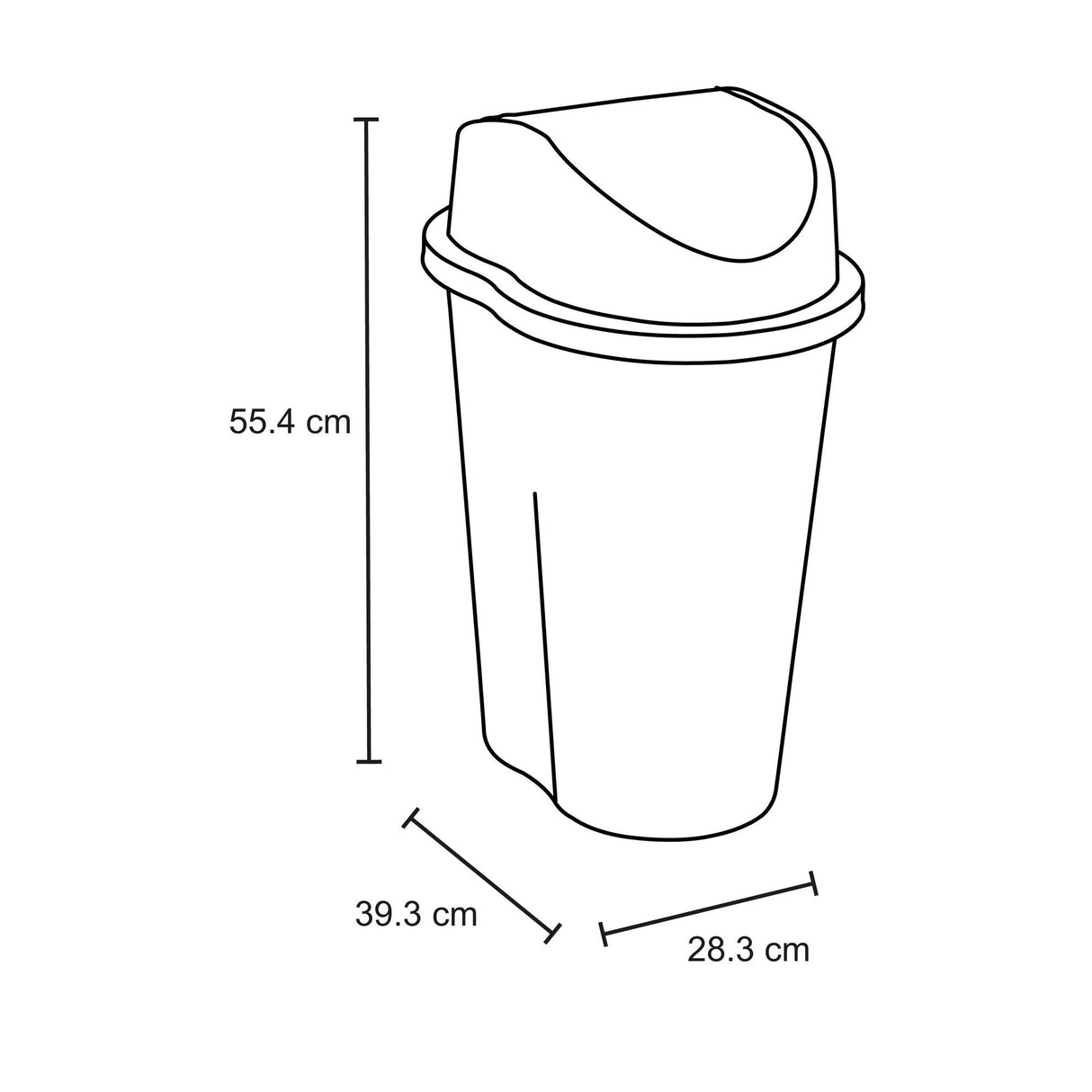 Papelera Rimax Style Wengue 39.3x55.4cm de 25 Litros para Multiusos con Tapa Basculante - BASUREROS Y PAPELERAS | Bylmo