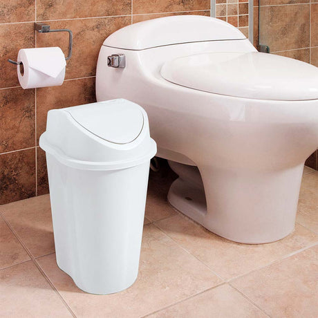 Papelera Rimax Style Blanco 29.2x44cm de 10 Litros para Multiusos con Tapa Basculante