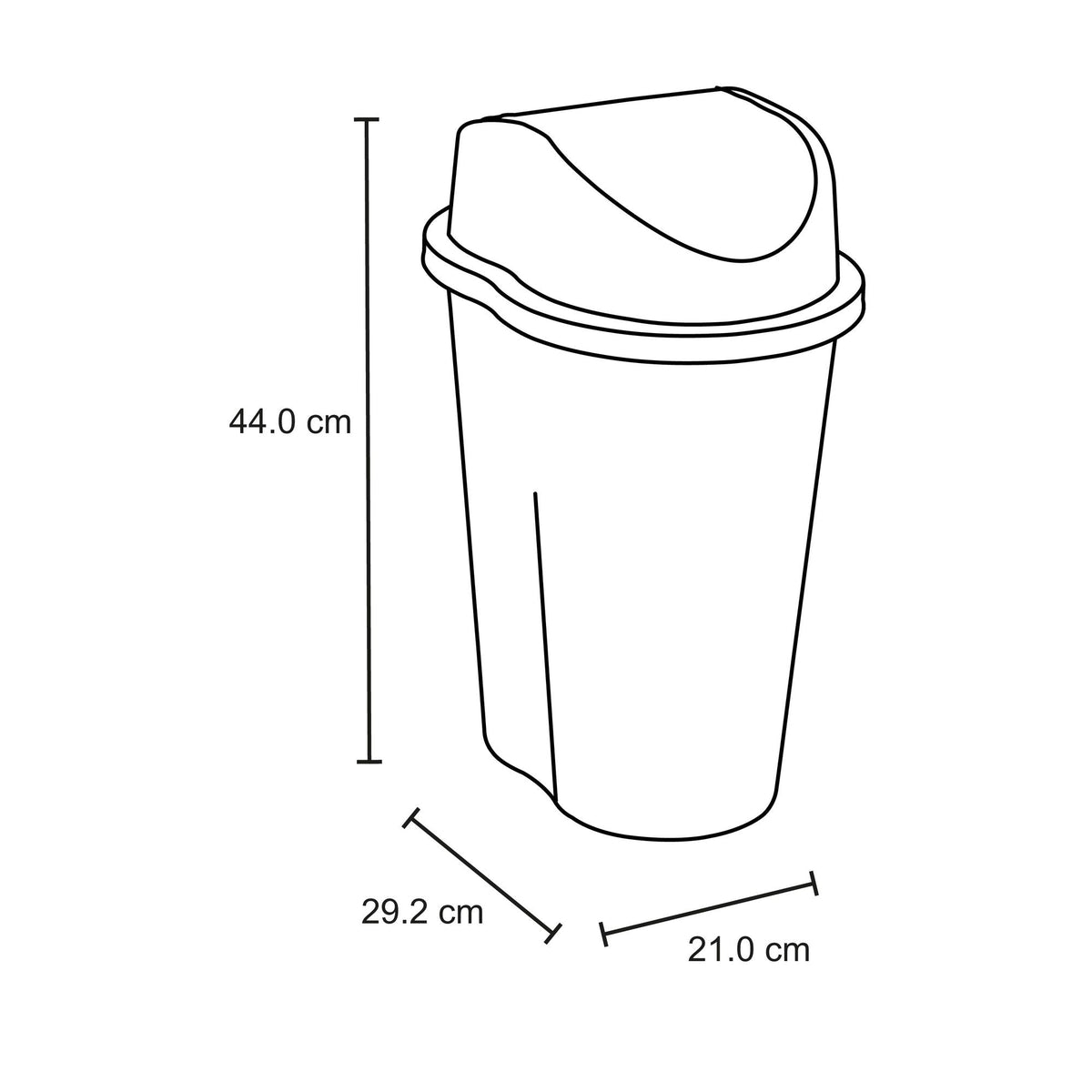 Papelera Rimax Style Blanco 29.2x44cm de 10 Litros para Multiusos con Tapa Basculante