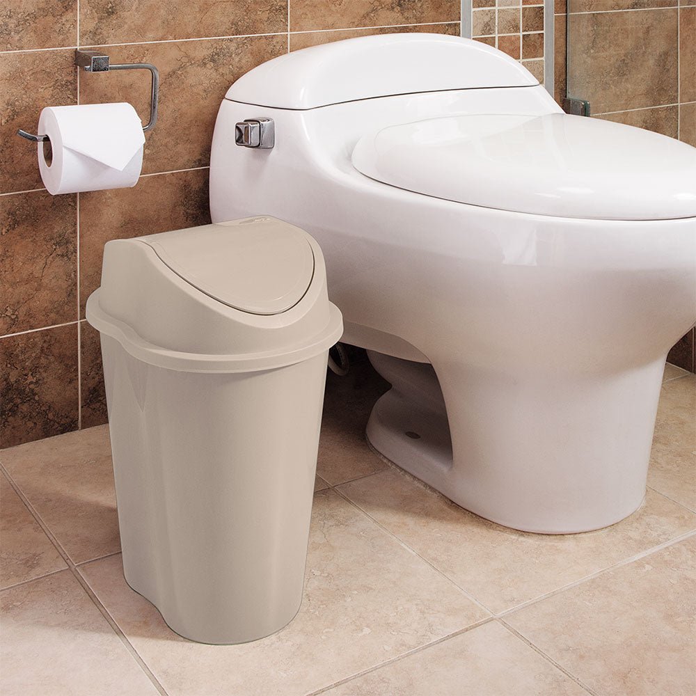 Papelera Rimax Style Taupe 29.2x44cm de 10 Litros para Multiusos con Tapa Basculante - BASUREROS Y PAPELERAS | Bylmo