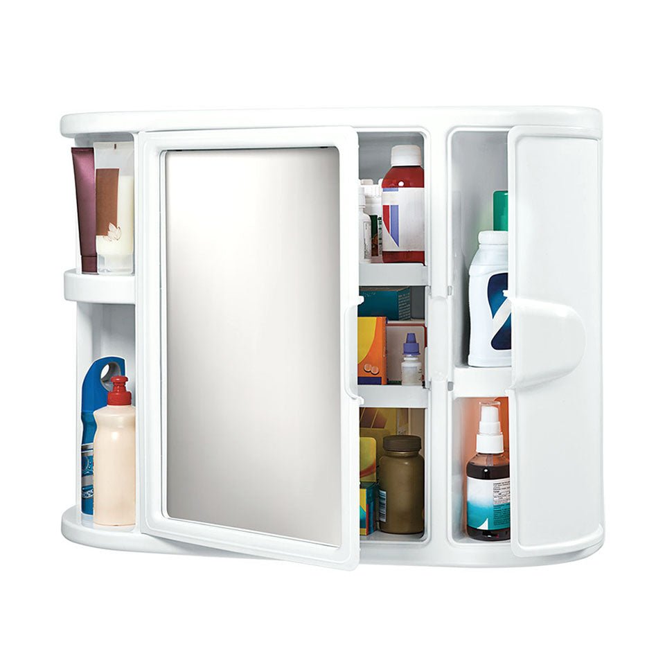 Gabinete de Baño Rimax Blanco 59.8x46.5cm Rectangular con Espejo y con Puerta - GABINETES DE BANHO | Bylmo