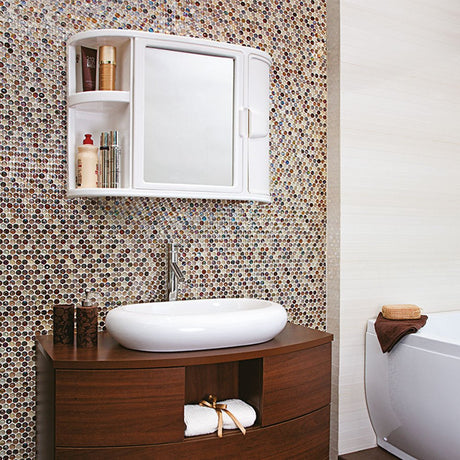 Gabinete de Baño Rimax Blanco 59.8x46.5cm Rectangular con Espejo y con Puerta - GABINETES DE BANHO | Bylmo