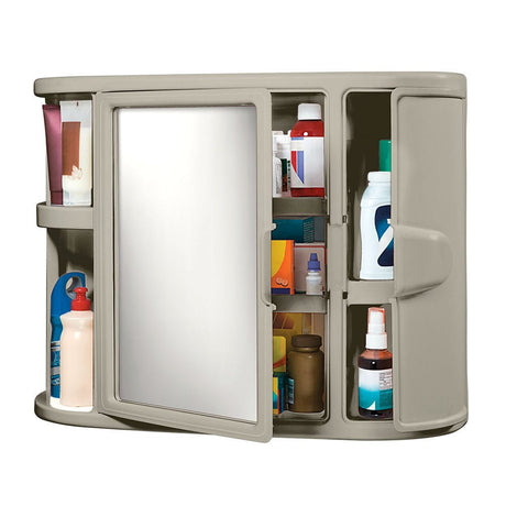 Gabinete de Baño Rimax Taupe 59.8x46.5cm Rectangular con Espejo y con Puerta - GABINETES DE BANHO | Bylmo