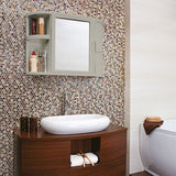 Gabinete de Baño Rimax Taupe 59.8x46.5cm Rectangular con Espejo y con Puerta
