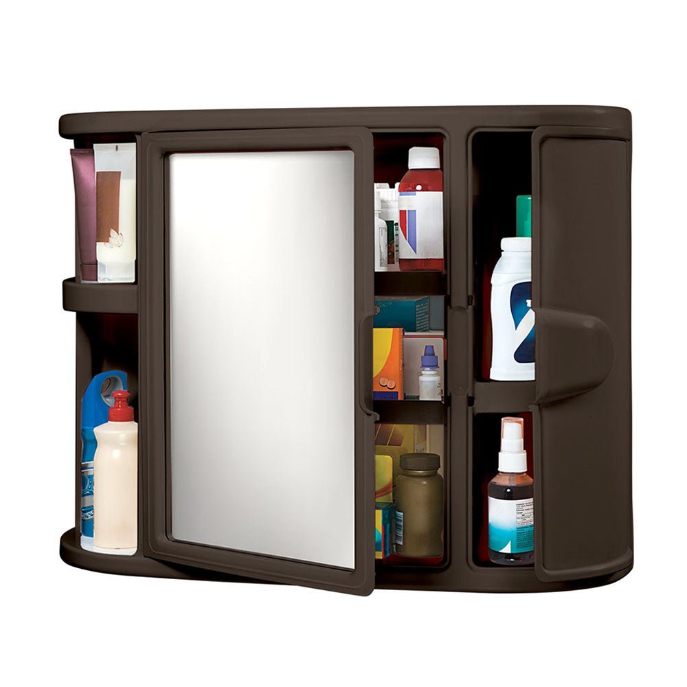 Gabinete de Baño Rimax Wengue 59.8x46.5cm Rectangular con Espejo y con Puerta - GABINETES DE BANHO | Bylmo