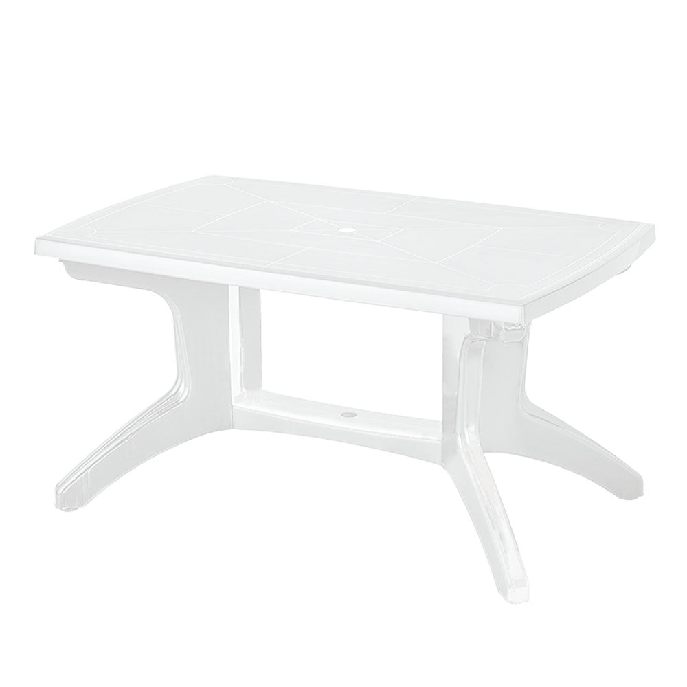 Mesa de Exterior Rimax Provenzal Blanco 139x73.4cm Rectangular de Seis Puestos sin Sillas - MESAS DE EXTERIOR | Bylmo