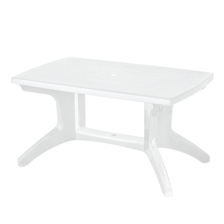 Mesa de Exterior Rimax Provenzal Blanco 139x73.4cm Rectangular de Seis Puestos sin Sillas - MESAS DE EXTERIOR | Bylmo