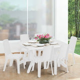 Mesa de Exterior Rimax Provenzal Blanco 139x73.4cm Rectangular de Seis Puestos sin Sillas - MESAS DE EXTERIOR | Bylmo