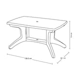 Mesa de Exterior Rimax Provenzal Wengue 139x73.4cm Rectangular de Seis Puestos sin Sillas - MESAS DE EXTERIOR | Bylmo