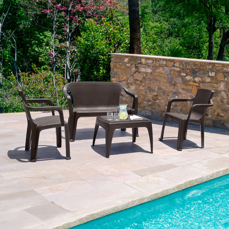 Combo Mesa de Centro con Sillas Rimax Wengue 67.6x42.5cm Rectangular - MESAS DE CENTRO | Bylmo