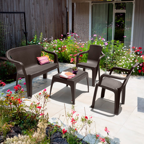 Combo Mesa de Centro con Sillas Rimax Wengue 67.6x42.5cm Rectangular - MESAS DE CENTRO | Bylmo