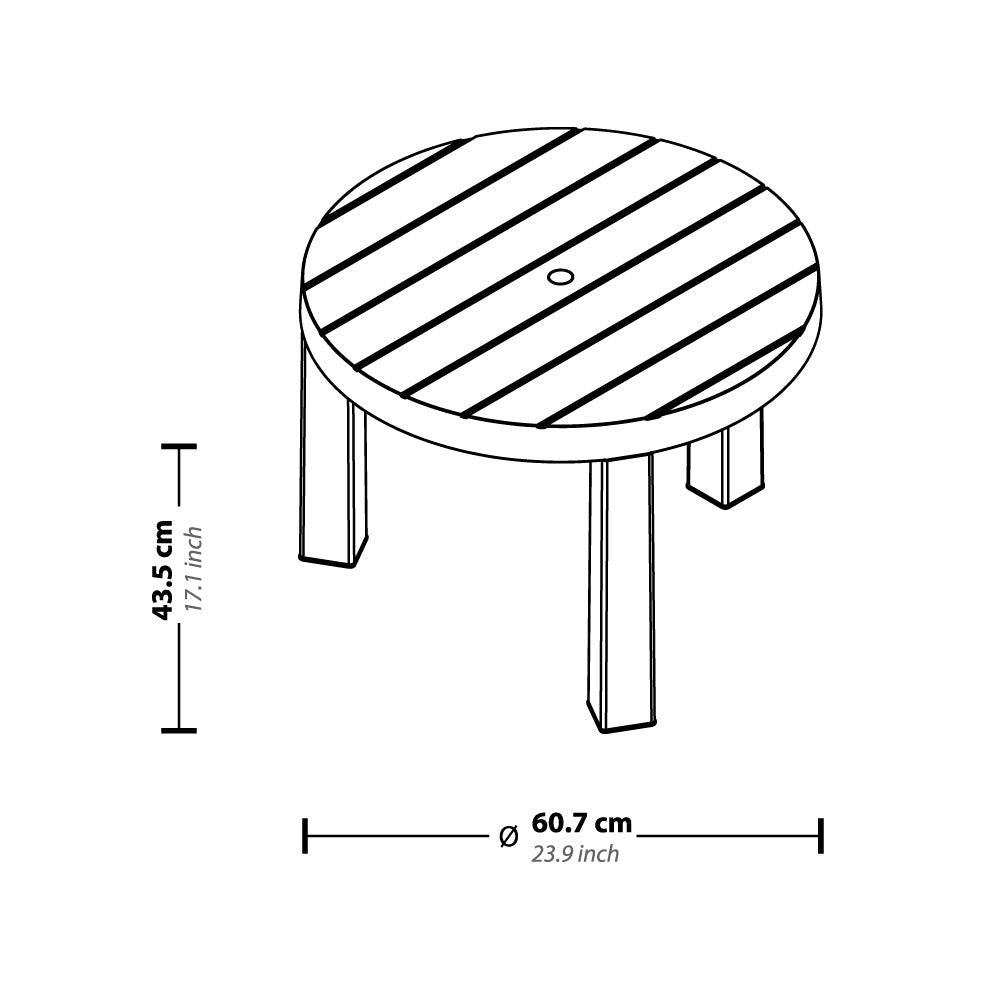 Mesa de Centro Rimax Barú Gris Hielo 60.7x43.5cm Circular - MESAS DE CENTRO | Bylmo