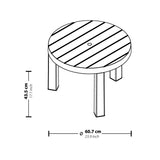 Mesa de Centro Rimax Barú Gris Hielo 60.7x43.5cm Circular - MESAS DE CENTRO | Bylmo