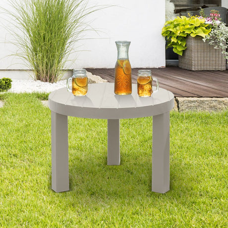 Mesa de Centro Rimax Barú Taupe 60.7x43.5cm Circular - MESAS DE CENTRO | Bylmo