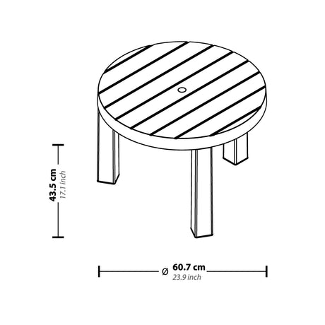 Mesa de Centro Rimax Barú Taupe 60.7x43.5cm Circular - MESAS DE CENTRO | Bylmo