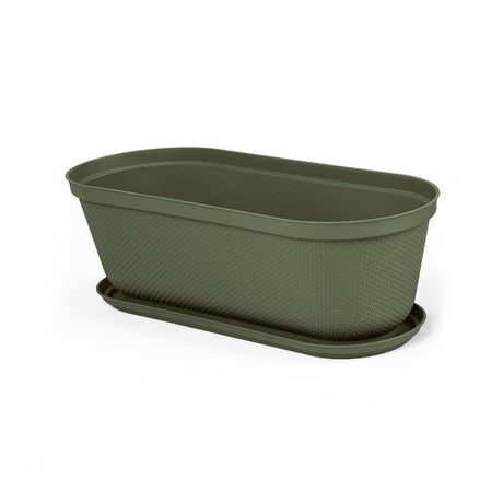 Matera de Mesa Rimax Rafia Verde Musgo 60.2x19.6cm Ovalado con Orificio de Drenaje - MATERAS DE MESA | Bylmo