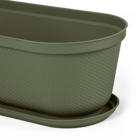 Matera de Mesa Rimax Rafia Verde Musgo 60.2x19.6cm Ovalado con Orificio de Drenaje - MATERAS DE MESA | Bylmo