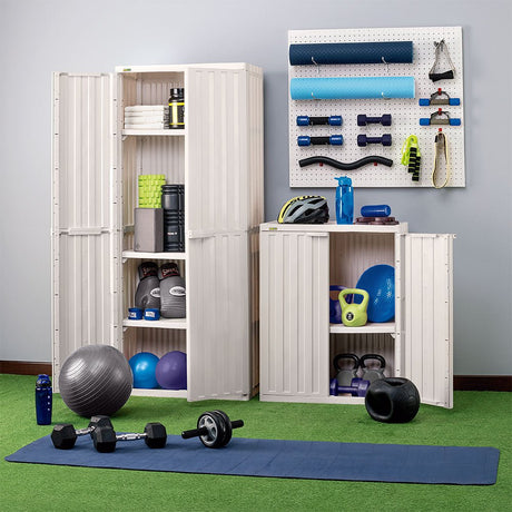 Armario de Aseo Rimax Home Almendra 67.6x85.5cm para Organizar con Dos Puertas - MUEBLES DE ASEO Y ROPAS | Bylmo