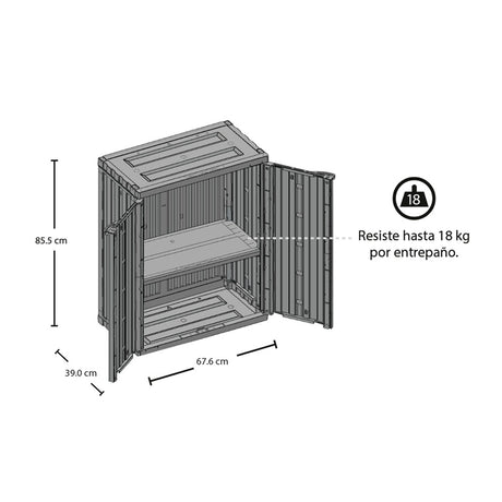 Armario de Aseo Rimax Home Almendra 67.6x85.5cm para Organizar con Dos Puertas - MUEBLES DE ASEO Y ROPAS | Bylmo