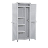 Armario de Aseo Rimax Barú Gris Claro 65x189cm para Organizar con Dos Puertas - MUEBLES DE ASEO Y ROPAS | Bylmo