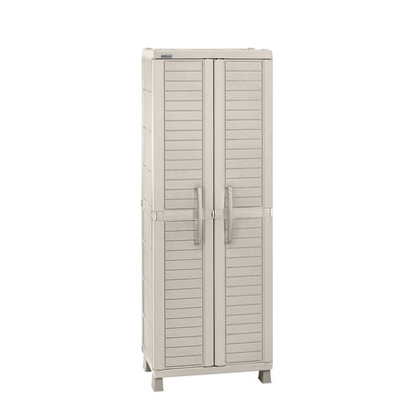 Armario de Aseo Rimax Barú Taupe 65x189cm para Organizar con Dos Puertas - MUEBLES DE ASEO Y ROPAS | Bylmo