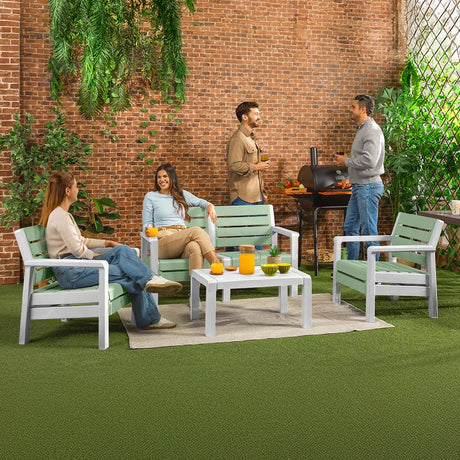 Sala Rimax Barú Verde Salvia 131.4x74.6cm de Cuatro Puestos con Apoya Brazos - SOFAS Y POLTRONAS | Bylmo