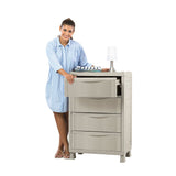 Cajonera Rimax Rattan Taupe 65x101cm de Tres Hileras con Cuatro Cajones - CAJONERAS Y COMODAS | Bylmo