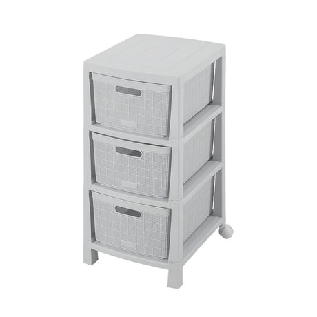 Cajonera Rimax Fique Gris Hielo 39.4x66.7cm de Tres Hileras con Tres Cajones - CAJONERAS Y COMODAS | Bylmo