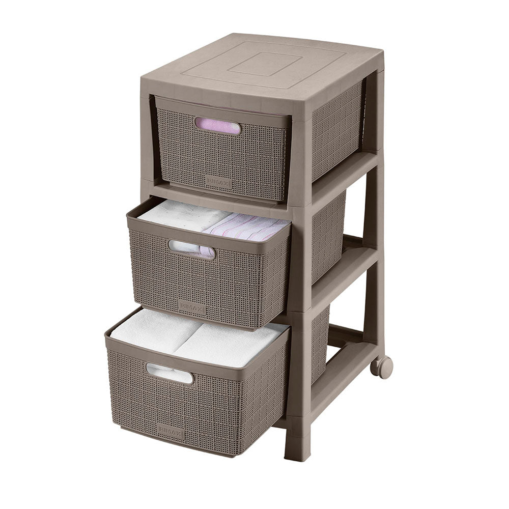 Cajonera Rimax Fique Moca 39.4x66.7cm de Tres Hileras con Tres Cajones - CAJONERAS Y COMODAS | Bylmo