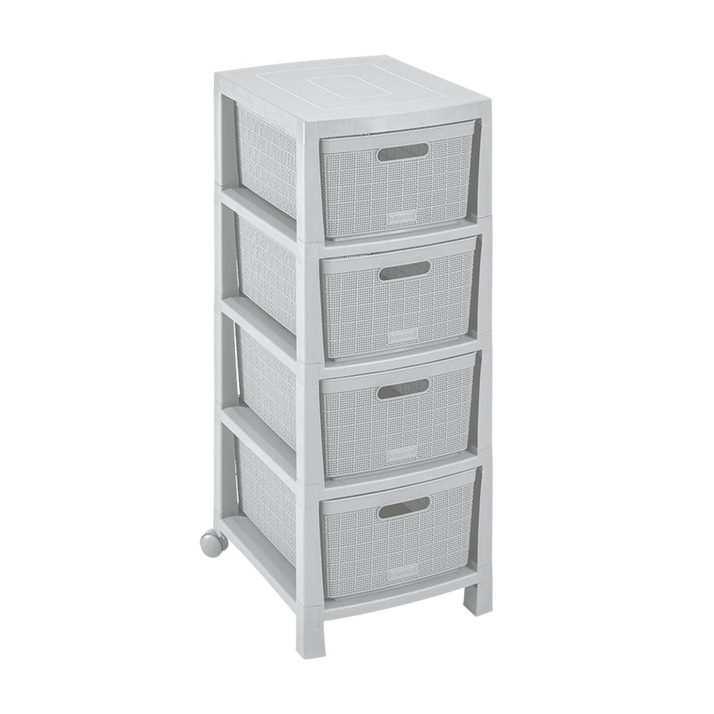 Cajonera Rimax Fique Gris Hielo 39.4x86cm de Cuatro Hileras con Cuatro Cajones - CAJONERAS Y COMODAS | Bylmo